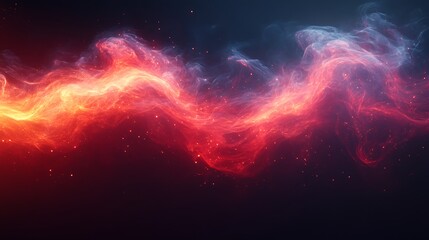 Vibrant red swirling smoke rendered in a dynamic exaggerated cartoon 3D style against a dark black backdrop