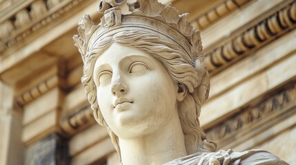 The head of a stone carved portrait