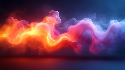 Dynamic stylized exaggerated cartoon render of swirling colorful smoke over a black contrasting background