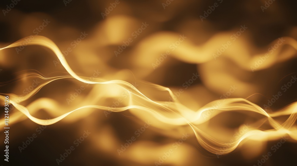 Poster abstract light effect with flowing strings creating an ethereal backdrop for design projects