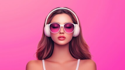 Beautiful woman in headphones providing live support in a call center environment