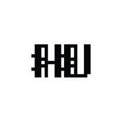 Fototapeta premium HV monogram logo design letter text name symbol monochrome logotype alphabet character simple logo
