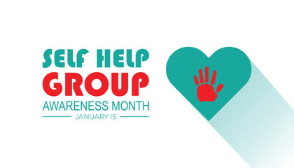 Self Help group awareness month observed each year during January. Self Help group awareness month creative concept design. Vector template for banner, greeting card, poster with background.