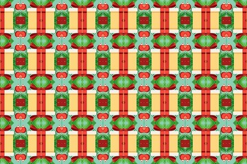 Christmas Abstract Seamless Pattern with Geometric Shapes