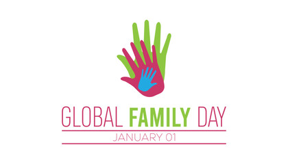 Obraz premium global family day. global family day creative concept design. Vector template for banner, greeting card, poster with background.