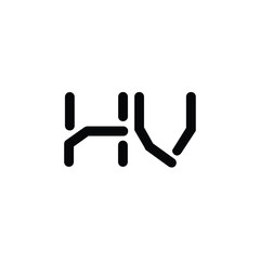 HV monogram logo design letter text name symbol monochrome logotype alphabet character simple logo