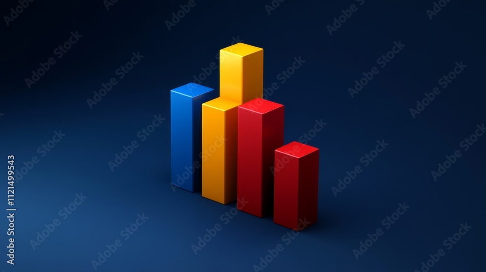 Aufkleber colorful bar graph with modern design on dark background