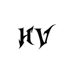 HV monogram logo design letter text name symbol monochrome logotype alphabet character simple logo