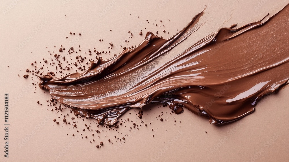 Aufkleber Dramatic splash of rich mocha mousse spreads elegantly, showcasing a feast for the eyes with its glossy texture and inviting color