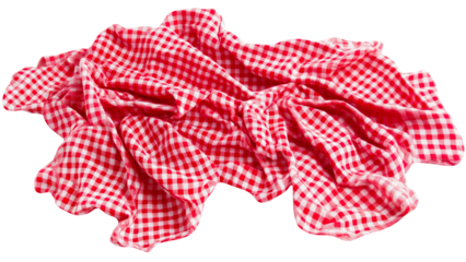 red checkered picnic fabric crumpled