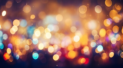 Colorful bokeh lights creating a dreamy atmosphere during an evening event in an urban setting