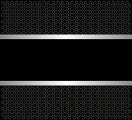 Dark black metal 3D background, with interesting dots pattern.