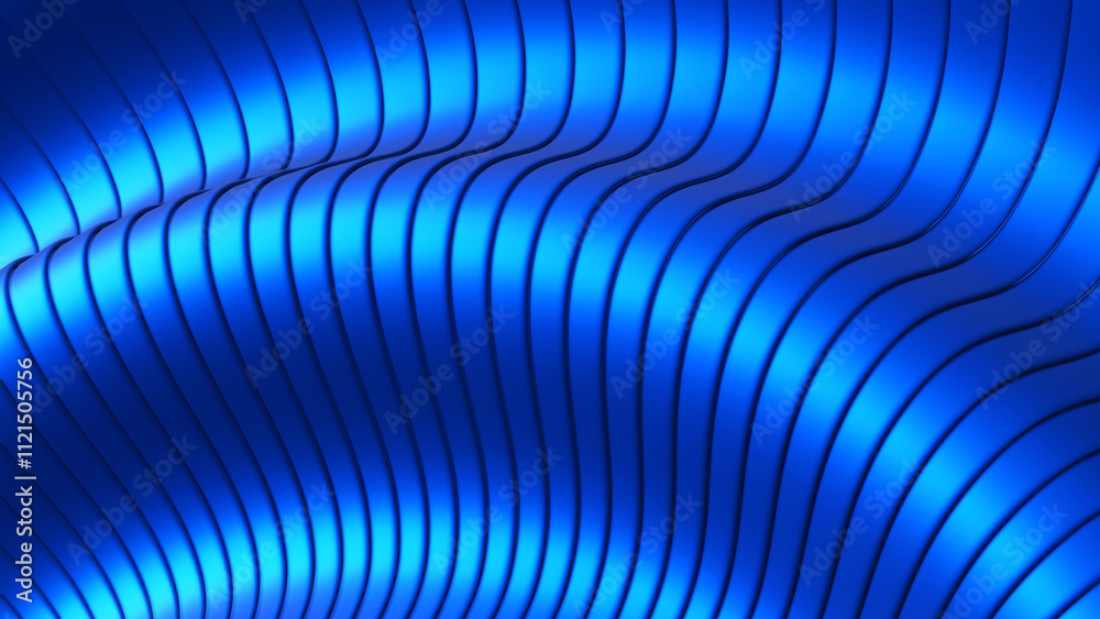 Poster blue striped pattern background, 3d lines design, abstract background for business presentation.