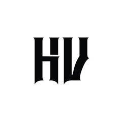 HV monogram logo design letter text name symbol monochrome logotype alphabet character simple logo