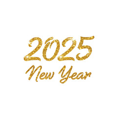 2025 new year on transparent background.