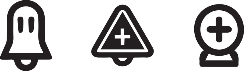 Obraz premium Keyhole, Medical Cross, Exclamation, and Button