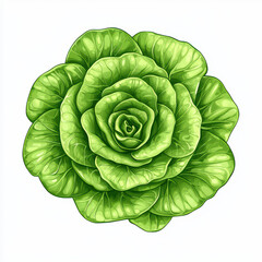 Obraz premium Crisp lettuce heads with vibrant green leaves, showcasing intricate textures and layers, perfect for fresh salads and healthy meals