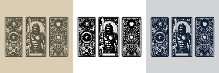 barbarian man tattoo design with intricate details