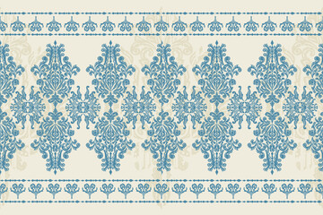 Saree Sarong Motifs Ikat floral paisley embroidery floral.ikat ethnic oriental  seamless pattern traditional.Ikat embroidery style abstract embroidery design for texture,fabric,clothing,wrapping.