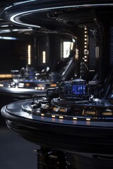 Futuristic and Sleek Interior of a High-Tech Device