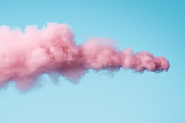 Fototapeta premium Soft Pink Smoke Against a Sky Blue Background, Capturing a Dreamy and Ethereal Atmosphere for Creative Projects and Artistic Endeavors