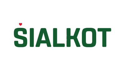 I Love Sialkot, Typographic Design of I Love Sialkot with a flag of PAKISTAN on a white background, Sialkot city of PAKISTAN with heart, Sialkot, I love Pakistan