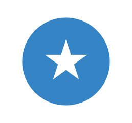 Vector Somalia National Flag icon. Round flag of Somalia on white Background.