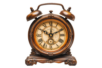 antique clock isolated on white