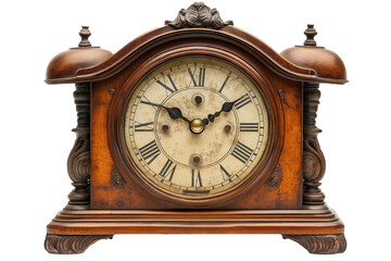 antique clock isolated on white