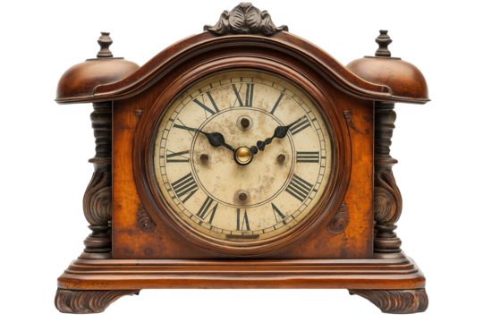antique clock isolated on white