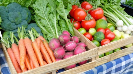 Vibrant Farmers Market Vegetables: A Colorful Display of Fresh Produce