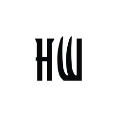 HW monogram logo design letter text name symbol monochrome logotype alphabet character simple logo