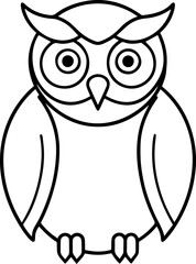 owl line art vector illustration