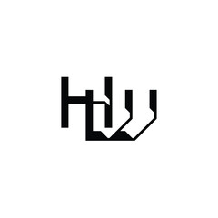 HW monogram logo design letter text name symbol monochrome logotype alphabet character simple logo
