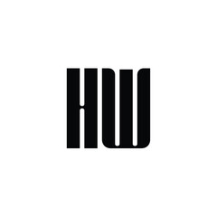 HW monogram logo design letter text name symbol monochrome logotype alphabet character simple logo