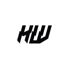 HW monogram logo design letter text name symbol monochrome logotype alphabet character simple logo