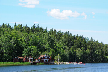 Sweden, picturesque house on a little island near Stockholm