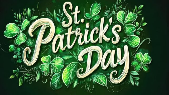 St. patrick's day celebration with vibrant shamrocks and festive green leaves. Happy St. Patrick's Day. Saint Patrick