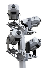 MODERN ARCHITECTURAL FLOODLIGHT isolated on white - Waterproof lighting projector for outdoor use -...