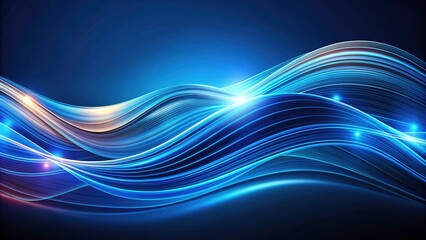 Fototapeta premium Abstract Dark Blue Vector Background with Glowing Wavy Lines - High-Quality Macro Photography for Digital Designs and Wallpapers