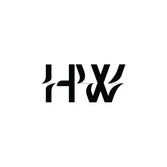 HW monogram logo design letter text name symbol monochrome logotype alphabet character simple logo
