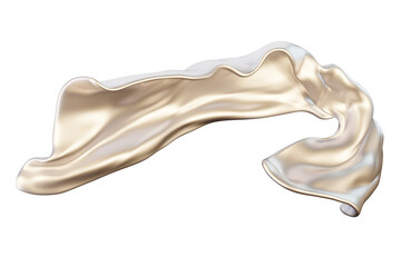 Shiny iridescent white flowing cloth, dreamy futuristic 3D render