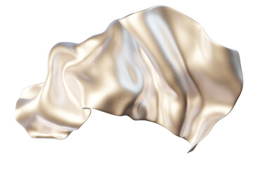 Shiny iridescent white flowing cloth, dreamy futuristic 3D render