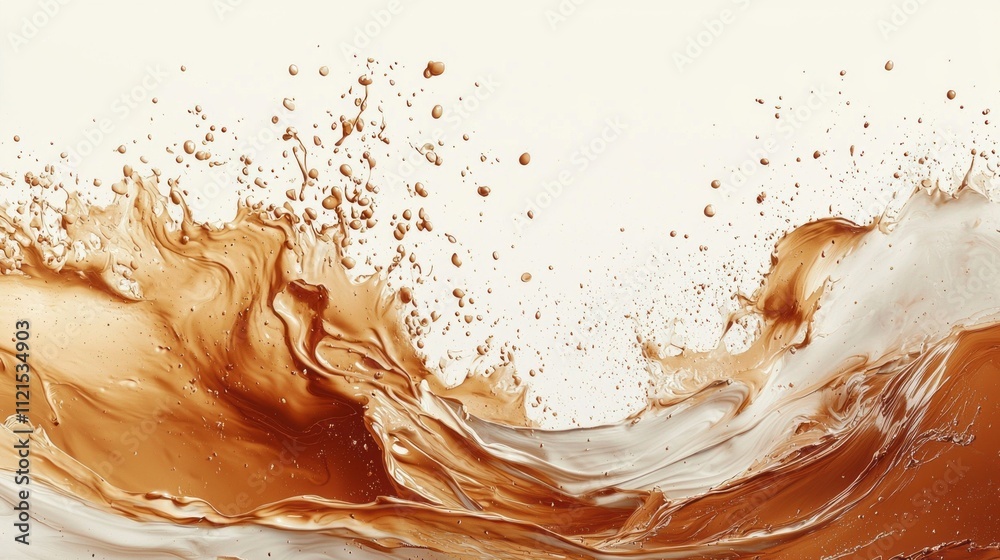 Poster a vibrant swirl of mocha hues creates a dynamic visual symphony, evoking motion and energy in an art
