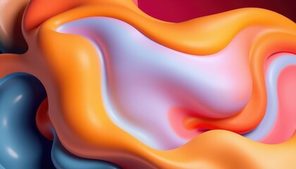 Abstract Colorful Swirling Liquid Forms Design