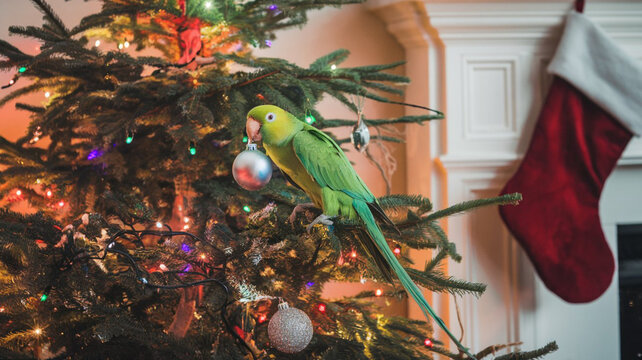 christmas decorations parot