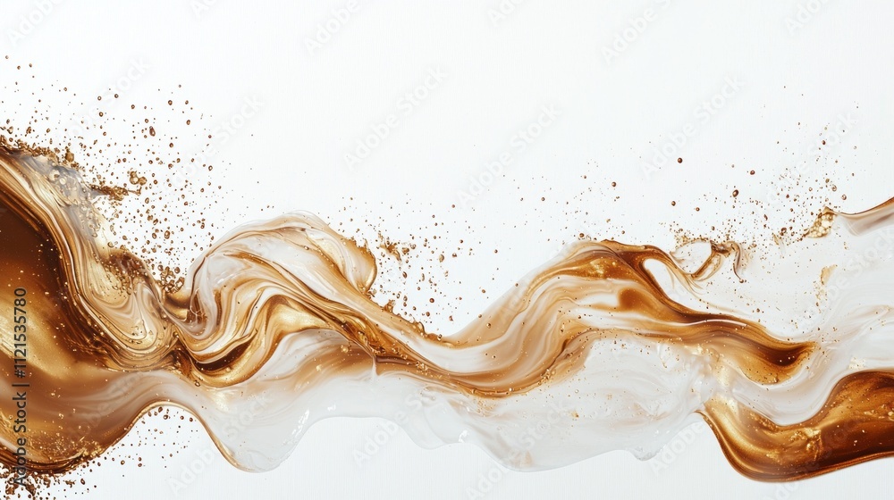 Poster Elegant mocha colors blend and swirl harmoniously, creating a mesmerizing visual experience that inspires artistic exploration and imagination