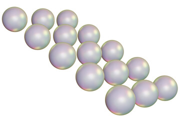 Collection of 3D Iridescent Pearl Spheres