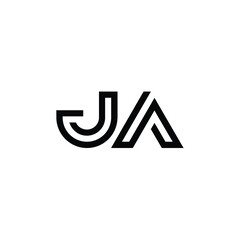 JA monogram logo design letter text name symbol monochrome logotype alphabet character simple logo