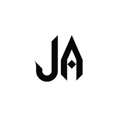 JA monogram logo design letter text name symbol monochrome logotype alphabet character simple logo